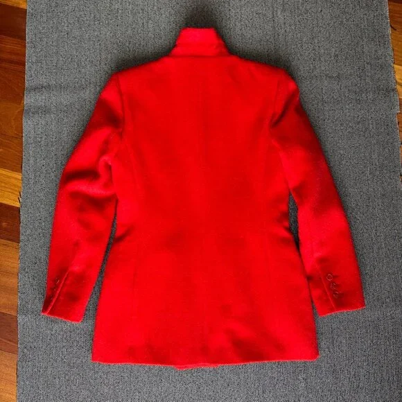 Wool Alpaca Blend Blazer Harvé Benard Red Jacket - Picture 17 of 17